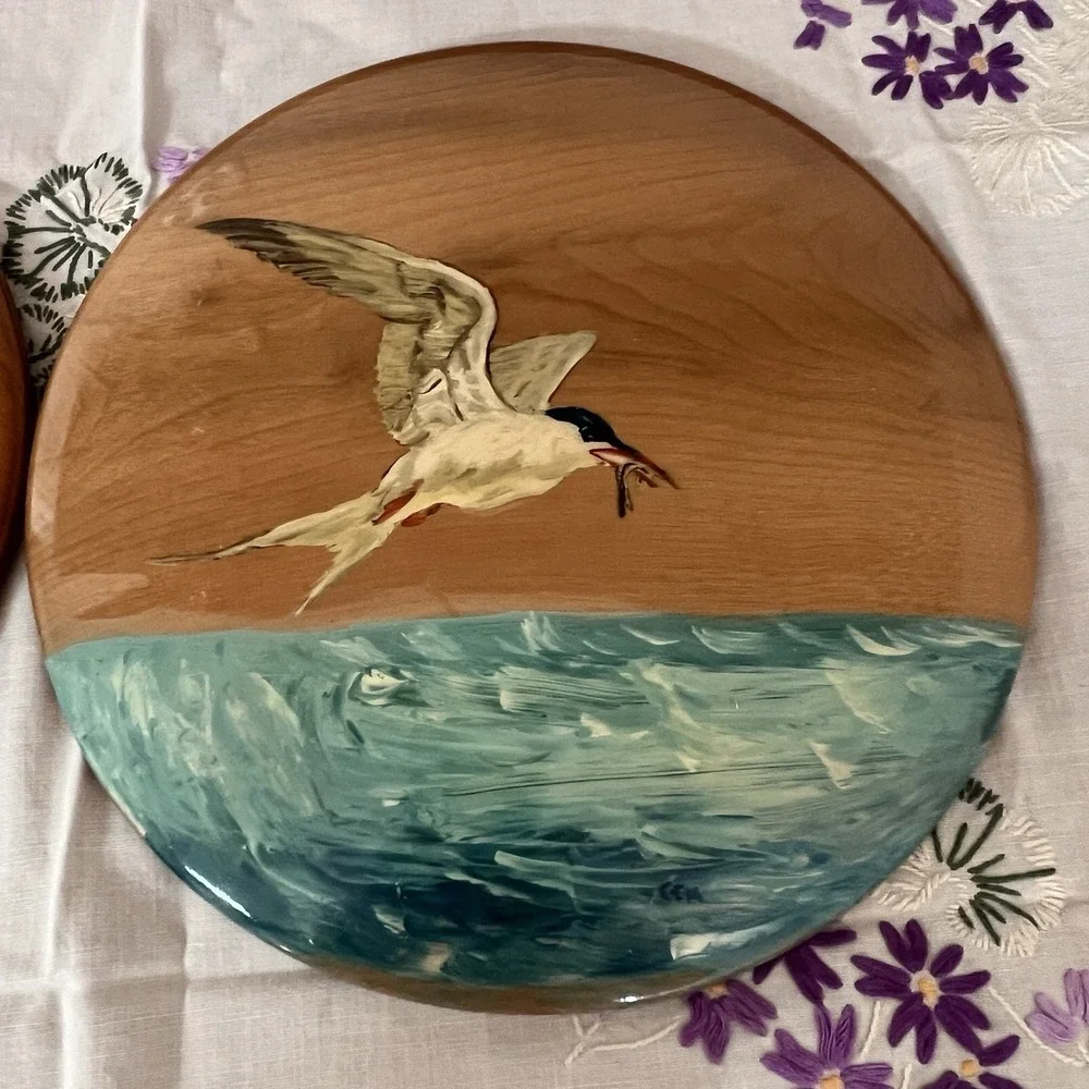 Set of 2 Myrtlewood Sea Bird Sea Gull Handpainted 10